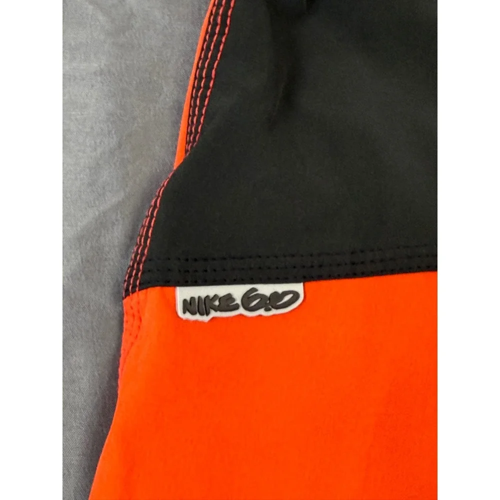Distressed Nike 6.0 Mens Orange Black Colorblock Board Shorts Size 34 Cargo